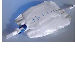 SACCA RACCOGLI URINA DA GAMBA PER INCONTINENZA IN PVC 750 ML TUBO RACCORDO DIRITTO 10 CM+SCARICO CON TAPPO A SCATTO+VALVOLA ANTIREFLUSSO+2 FASCE RIVESTITE SILICONE 10 PEZZI - Newepa Srl