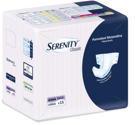 PANNOLONE PER INCONTINENZA A MUTANDINA SERENITY CLASSIC FORMATO MAXI TAGLIA LARGE 15 PEZZI - Newepa Srl