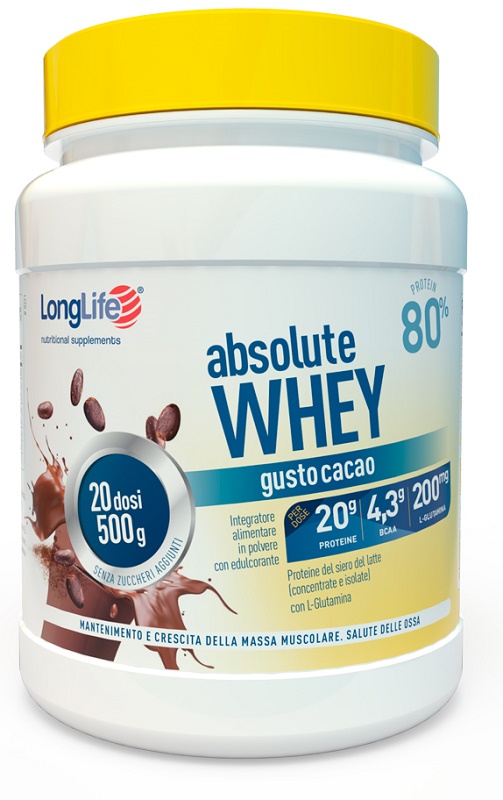 LONGLIFE ABSOLUTE WHEY CACAO 500 G - Newepa Srl