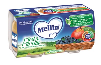 MELLIN OMOGENEIZZATO MELA MIRTILLO 100 G 2 PEZZI - Newepa Srl