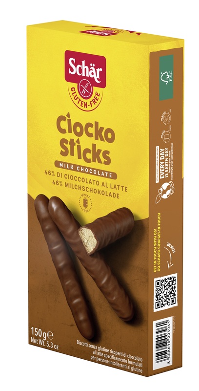 SCHAR CIOCKO STICK RICOPERTI DI CIOCCOLATO AL LATTE 150 G - Newepa Srl