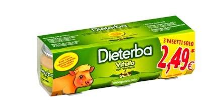 DIETERBA OMOGENEIZZATO VITELLO 3 PEZZI 80 G - Newepa Srl