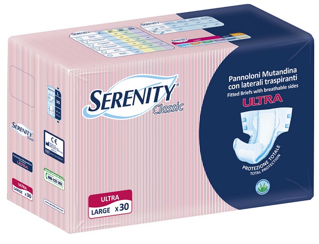 PANNOLONE A MUTANDINA SERENITY CLASSIC ULTRA ALOE LARGE 30 PEZZI - Newepa Srl