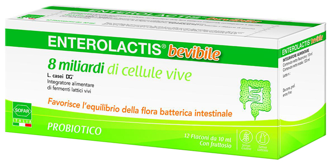 ENTEROLACTIS BEVIBILE 12 FLACONCINI DA 10 ML SOFAR - Newepa Srl