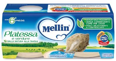 MELLIN OMOGENEIZZATO PLATESSA 2X80 G - Newepa Srl