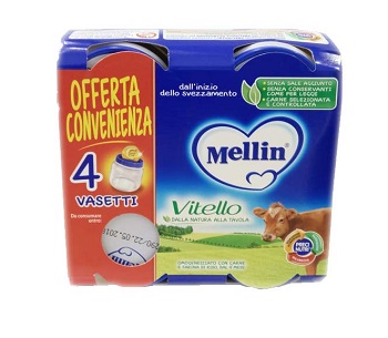 MELLIN OMOGENEIZZATO VITELLO 4 PEZZI X 80 G - Newepa Srl