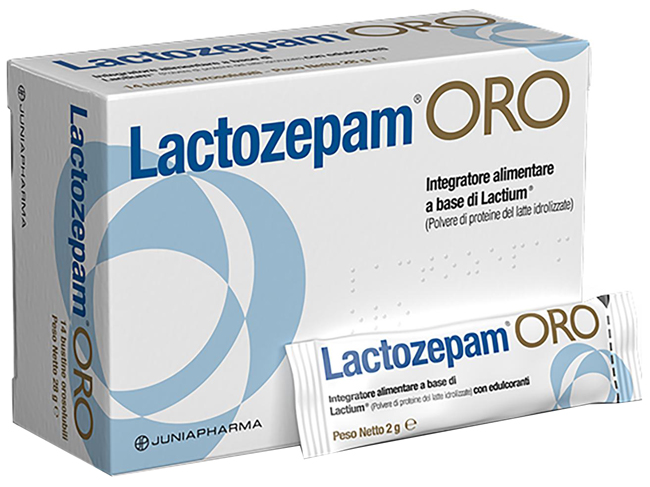LACTOZEPAM ORO GRANULATO OROSOLIBILE A BASE DI LACTIUM 14 BUSTINE DA 2 G - Newepa Srl