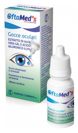 OFTAMED'S GOCCE OCULARI OCCHI DISIDRATATI E STRESSATI ESTRATTO ALOE VERA GEL E ACIDO IALURONICO 0,3% 10 ML - Newepa Srl