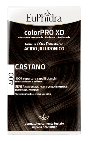 EUPHIDRA COLORPRO XD 400 CASTANO GEL COLORANTE CAPELLI IN FLACONE + ATTIVANTE + BALSAMO + GUANTI - Newepa Srl