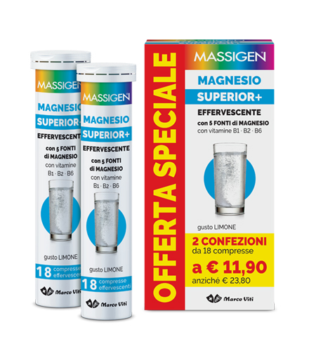 MASSIGEN MAGNESIO SUPERIOR 18+18 COMPRESSE EFFERVESCENTI - Newepa Srl