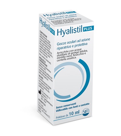 GOCCE OCULARI HYALISTIL PLUS ACIDO IALURONICO 0,4% ACQUA DISTILLATA DI GINKGO BILOBA + MIRTILLO NERO + FINOCCHIO + CENTELLA ASIATICA 10 ML - Newepa Srl