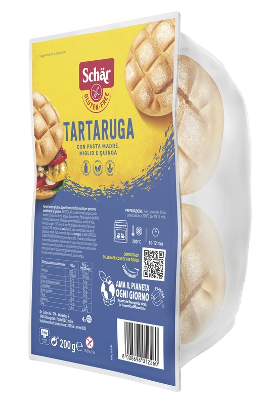 SCHAR TARTARUGA PANE SENZA LATTOSIO 200 G - Newepa Srl