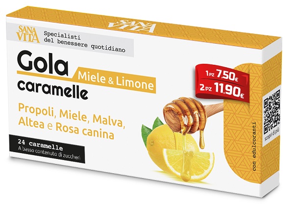 SANAVITA GOLA MIELE & LIMONE 24 CARAMELLE - Newepa Srl