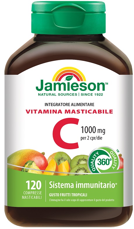 JAMIESON VITAMINA C 1000 120 COMPRESSE MASTICABILI FRUTTI TROPICALI - Newepa Srl