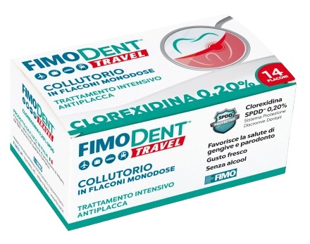 FIMODENT TRAVEL COLLUTORIO CLOREXIDINA SPDD 0,20% 14 FLACONCINI MONODOSE 10 ML - Newepa Srl