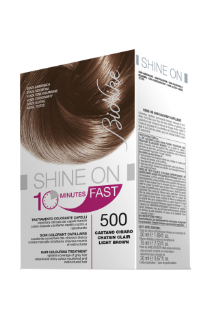 BIONIKE SHINE ON FAST TRATTAMENTO COLORANTE CAPELLI CASTANO CHIARO 500 FLACONE 60 ML + TUBO 60 ML - Newepa Srl