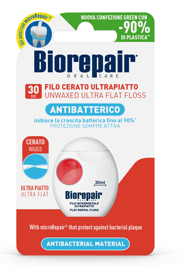 BIOREPAIR ORAL CARE ANTIBATTERICO FILO NON CERATO ULTRAPIATTO DENTI SENSIBILI 25+5 METRI - Newepa Srl