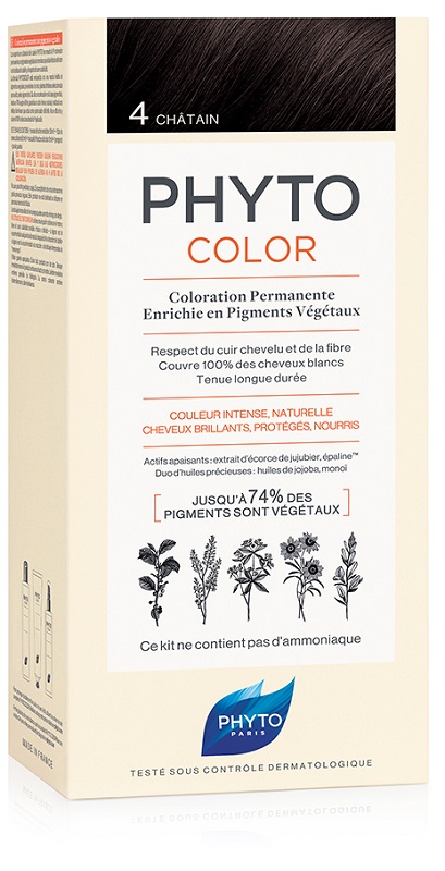 PHYTOCOLOR 4 CASTANO 1 LATTE + 1 CREMA + 1 MASCHERA + 1 PAIO DI GUANTI - Newepa Srl