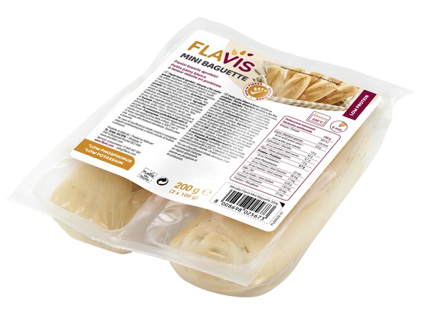 FLAVIS MINI BAGUETTE PANINI BIANCHI APROTEICI 2 PEZZI DA 100 G - Newepa Srl