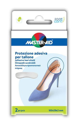 PROTEZIONE ADESIVA MASTER-AID FOOTCARE TRASPARENTE TALLONE 2 PEZZI A4 - Newepa Srl