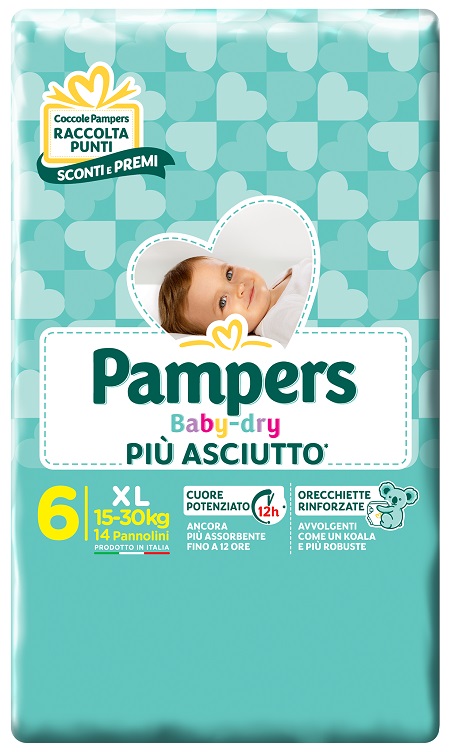 PAMPERS BABY DRY DWCT XL 14 PEZZI - Newepa Srl