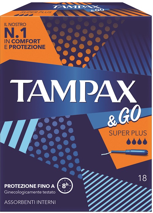 TAMPAX &GO ASSORBENTE INTERNO SUPER PLUS 18 PEZZI - Newepa Srl