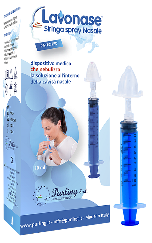 LAVONASE SIRINGA SPRAY NASALE NON STERILE 10 ML LUER-LOCK CON CAPPUCCIO + UGELLO NASALE CON RACCORDO LUER-LOCK + PERFORATORE CON VALVOLA NON RITORNO CON TAPPO - Newepa Srl