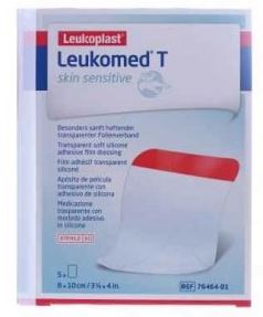 LEUKOMED T PLUS SKIN SENSITIVE MEDICAZIONE POST-OPERATORIA TRASPARENTE MPERMEABILE CON MASSA ADESIVA AL SILICONE 8X10CM 5 PEZZI - Newepa Srl