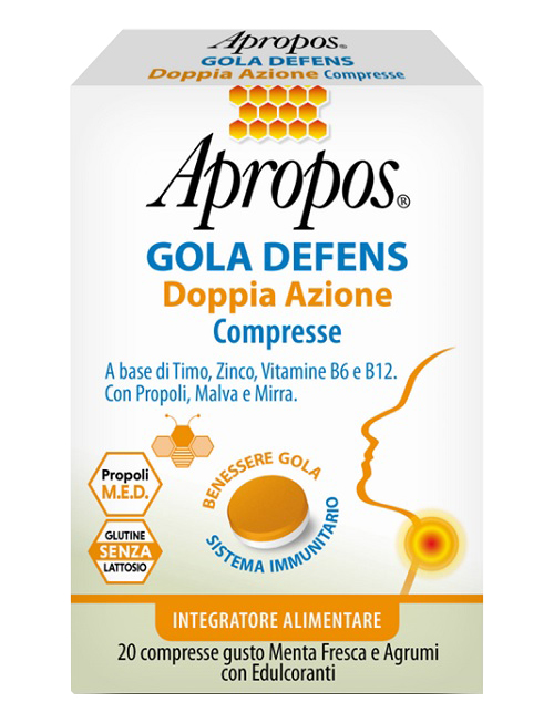 APROPOS GOLA DEFENS DOPPIA AZIONE 20 COMPRESSE - Newepa Srl