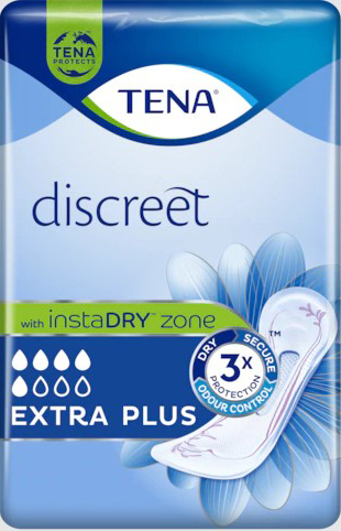 ASSORBENTE INCONTINENZA LEGGERA TENA DISCREET EXTRA PLUS 16 PEZZI - Newepa Srl
