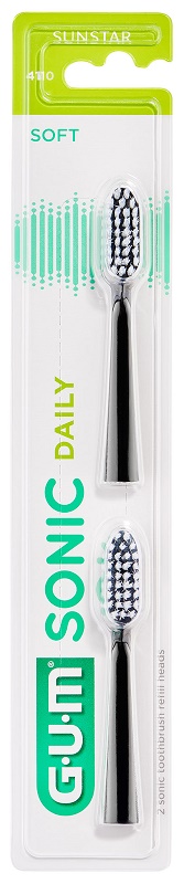 GUM SONIC DAILY SPAZZOLINO BATTERIA REFILL BLACK 2 PEZZI - Newepa Srl